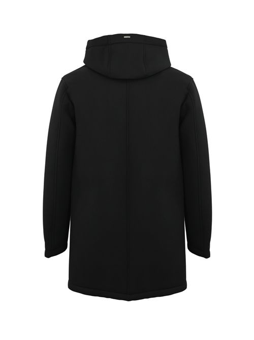 Parka lungo in 3 Layer scuba Nero Herno | PA000163U 39501Z9300
